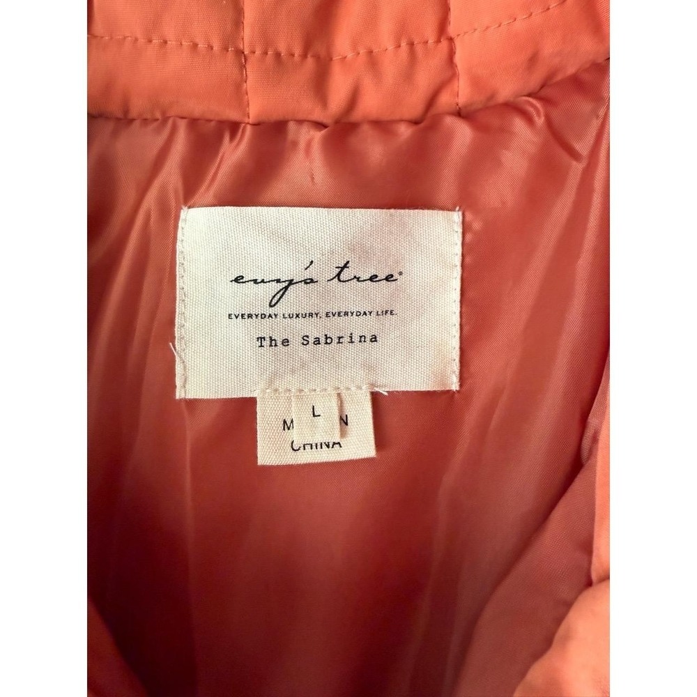Evy's Tree Quilted Jacket Womens Size L Light Orange‎ Terra Cotta Button Front - Picture 4 of 9